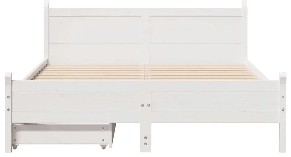 vidaXL Σκελετός Κρεβ. Χωρίς Στρώμα Λευκό 120x200 εκ Μασίφ Πεύκο