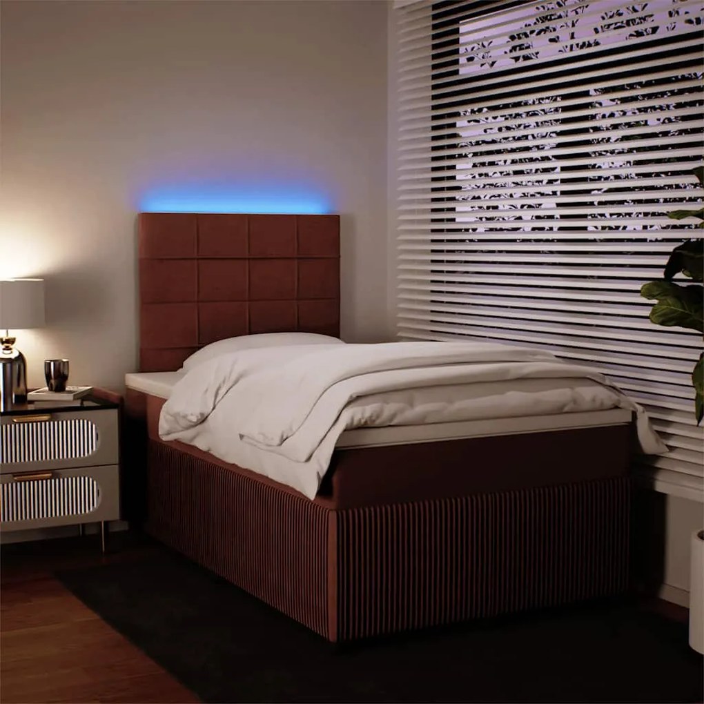 vidaXL Κρεβάτι Boxspring με Στρώμα Ροζ 120x200 εκ. Βελούδινο