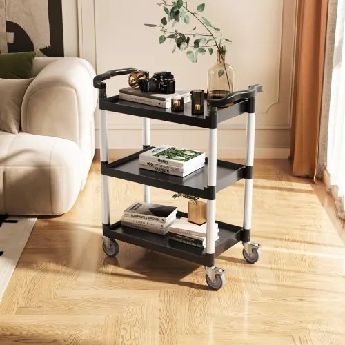 VEVOR Heavy Duty Utility Cart 300 lbs Capacity 2-tier Service Cart with Wheels