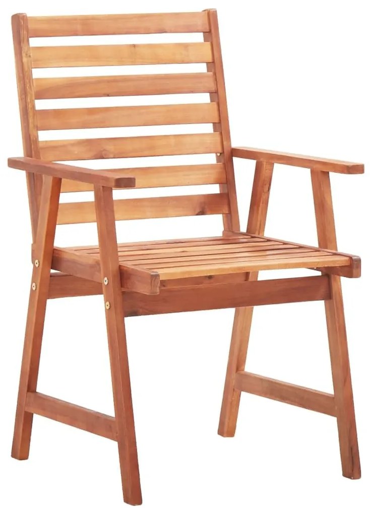 Καρέκλες Τραπεζαρίας Εξ. Χώρου 3 τεμ. Ξύλο Ακακίας με Μαξιλάρια - Κόκκινο