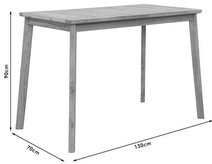 Τραπεζαρία Bravo σετ 7 τμχ μασίφ ξύλο ακακίας 130x70x90εκ 130x70x90 εκ.