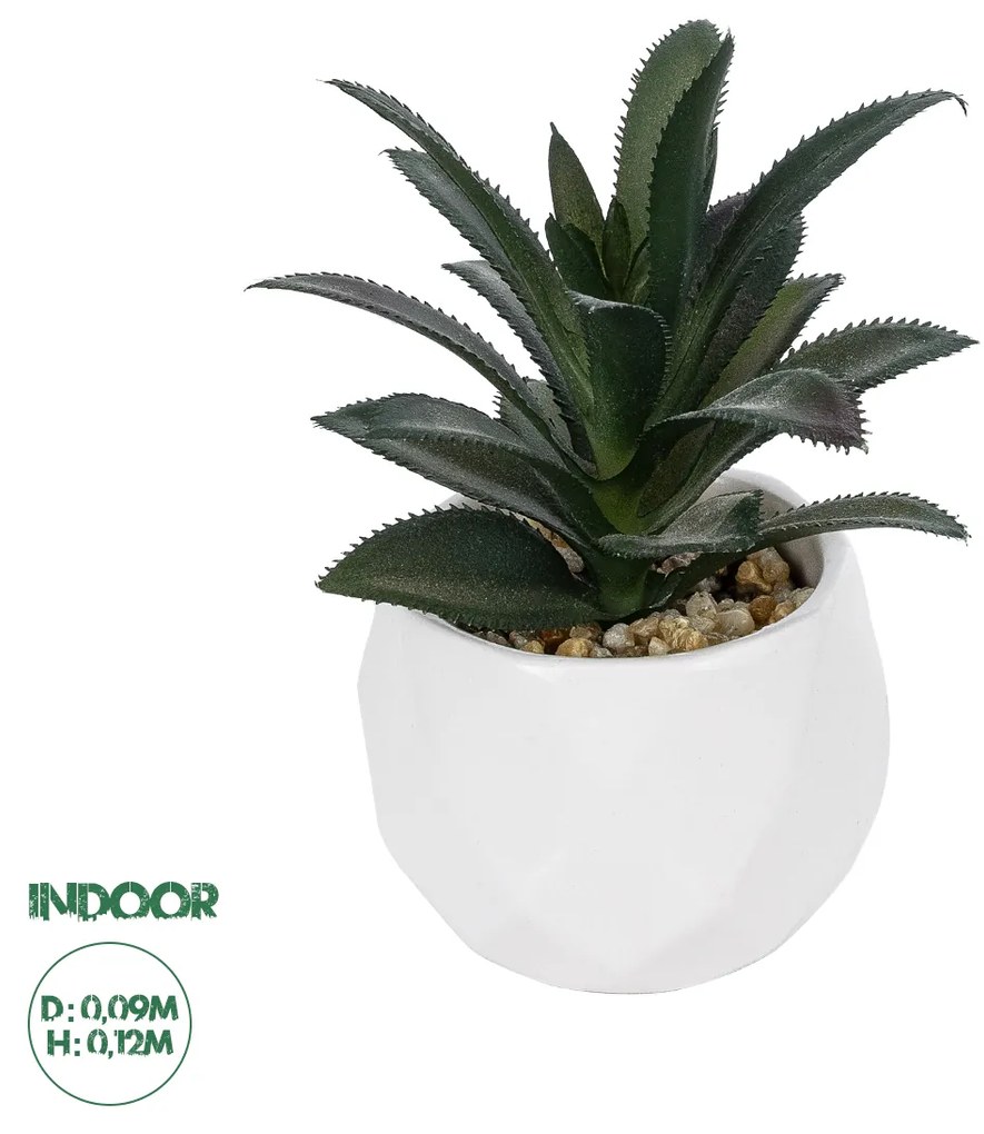 GloboStar® Artificial Garden SUCCULENT ALOE POTTED PLANT 20983 Διακοσμητικό Φυτό Αλόης Φ9 x Υ12cm