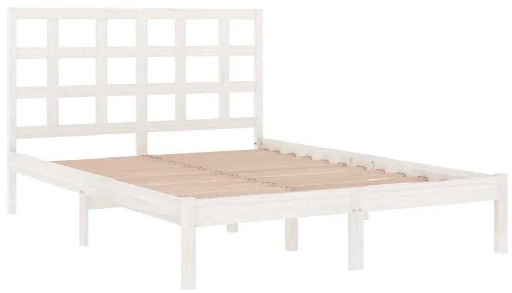 vidaXL Πλαίσιο Κρεβατιού Λευκό 120x190 εκ. Μασίφ Ξύλο Small Double