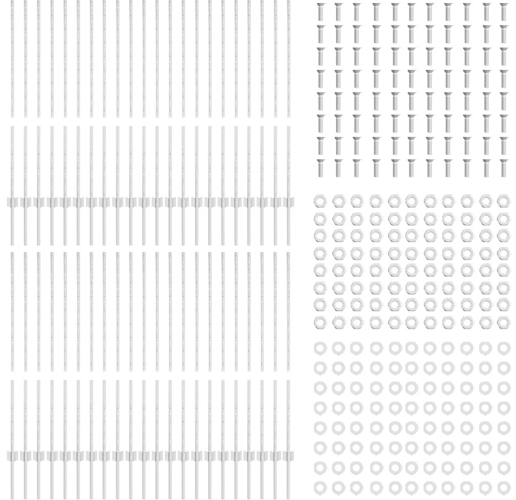 vidaXL Μεταλλικές Στήλες Φράχτη Ασημί 44 pcs Ασημί 100 x 1.2 εκ.