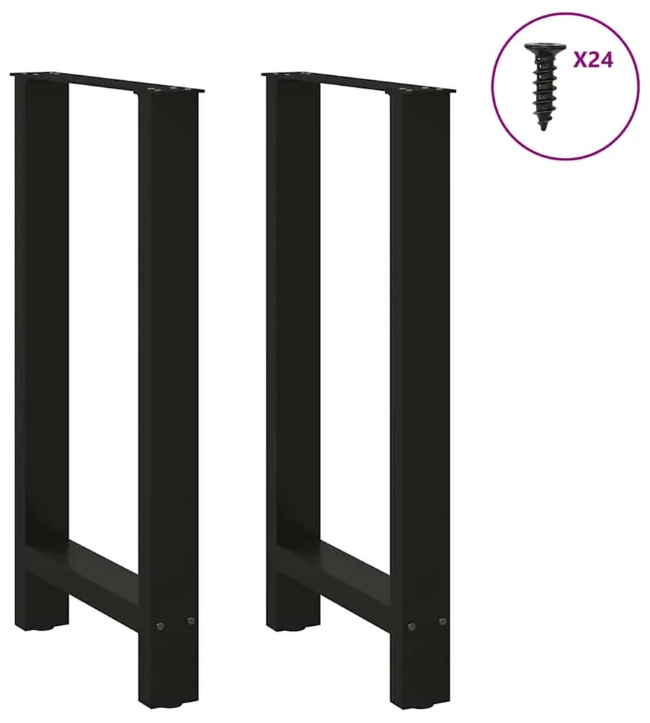 vidaXL Πόδια Τραπεζιού Μπαρ 2 τεμ. Μαύρα 50x(90-91) εκ. Ατσάλι