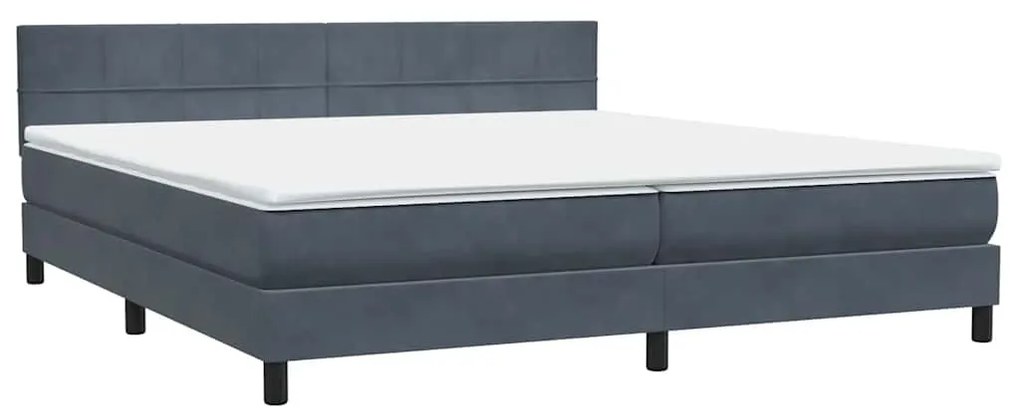 ΚΡΕΒΑΤΙ BOXSPRING ΜΕ ΣΤΡΩΜΑ ΣΚΟΥΡΟ ΓΚΡΙ 200X210 ΕΚ. ΒΕΛΟΥΔΙΝΟ 3316804