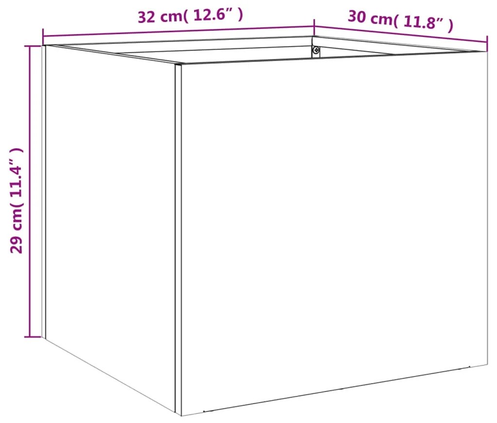 Ζαρντινιέρα Λευκή 32x30x29 εκ. από Χάλυβα - Λευκό