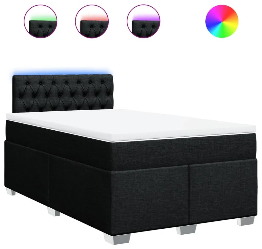Κρεβάτι Boxspring με Στρώμα Μαύρο 120x190 εκ. Υφασμάτινο 3288136