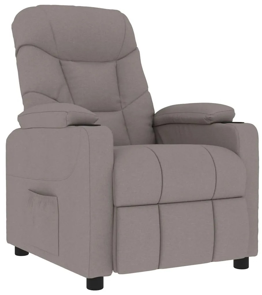 vidaXL Πολυθρόνα Μασάζ Taupe Υφασμάτινη