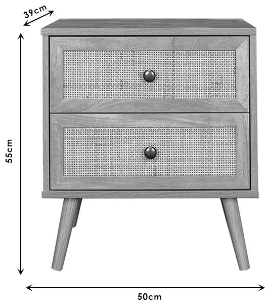 Κομοδίνο Oslo pakoworld sonoma 50x39x55εκ - 086-000002