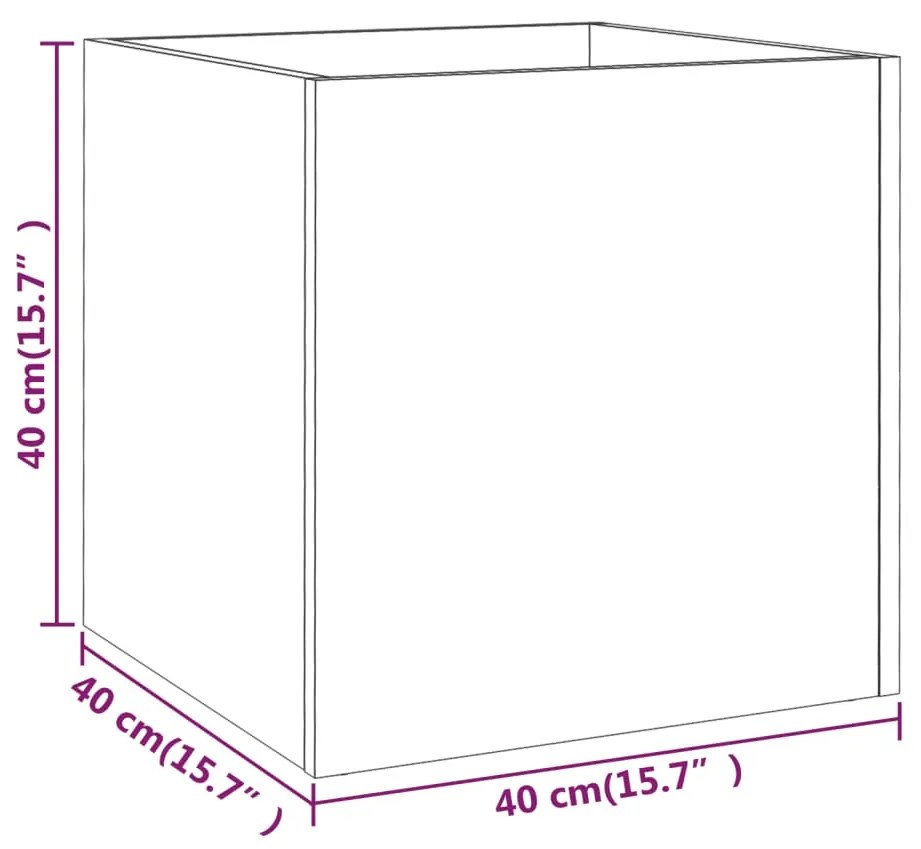 vidaXL Ζαρντινιέρα Καπνιστή δρυς 40x40x40 εκ. από Επεξεργασμένο Ξύλο