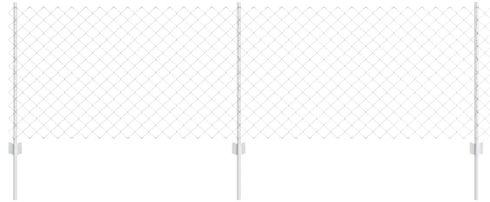 vidaXL Τείχος και Πόστ Ασημί 0,8 x 25 m Ατσάλι
