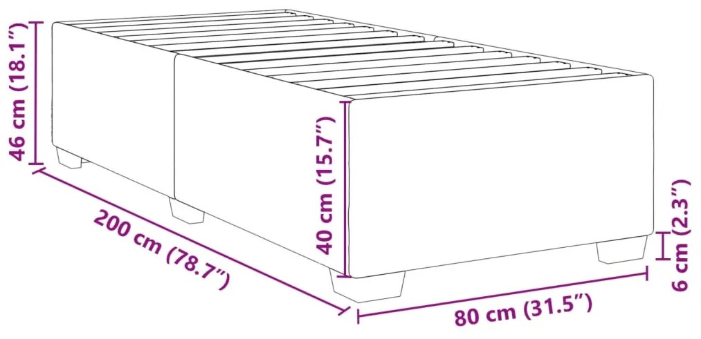 Σκελετός Κρεβατιού Χωρίς Στρώμα Taupe 80x200 εκ. Υφασμάτινο - Μπεζ-Γκρι