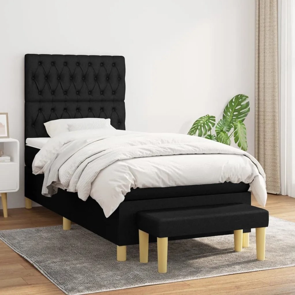 ΚΡΕΒΑΤΙ BOXSPRING ΜΕ ΣΤΡΩΜΑ ΜΑΥΡΟ 90X200 ΕΚ. ΥΦΑΣΜΑΤΙΝΟ 3137367