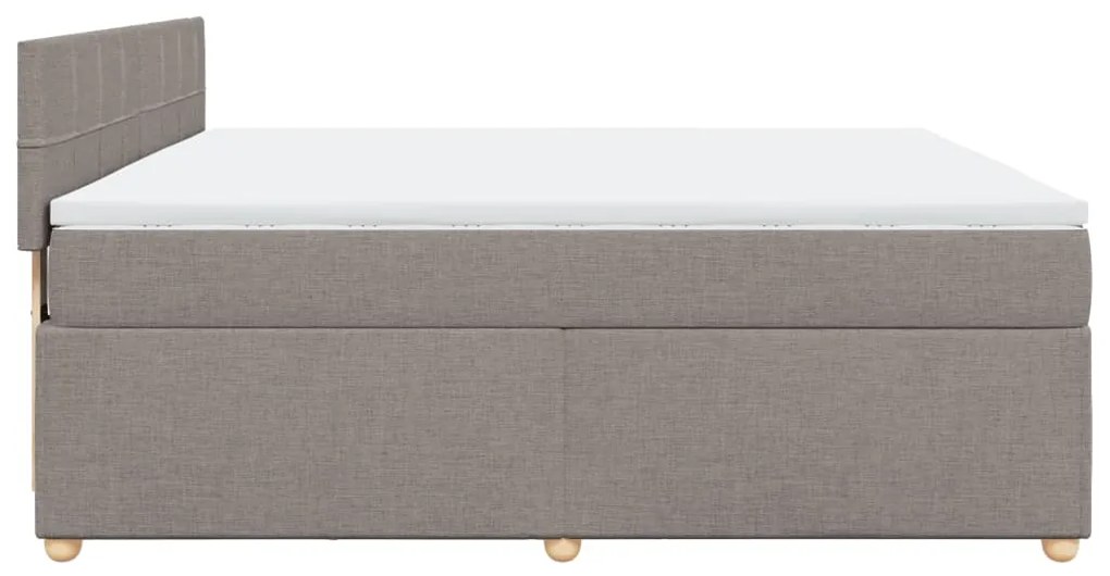 vidaXL Κρεβάτι Boxspring με Στρώμα Taupe 180x200 εκ. Υφασμάτινο