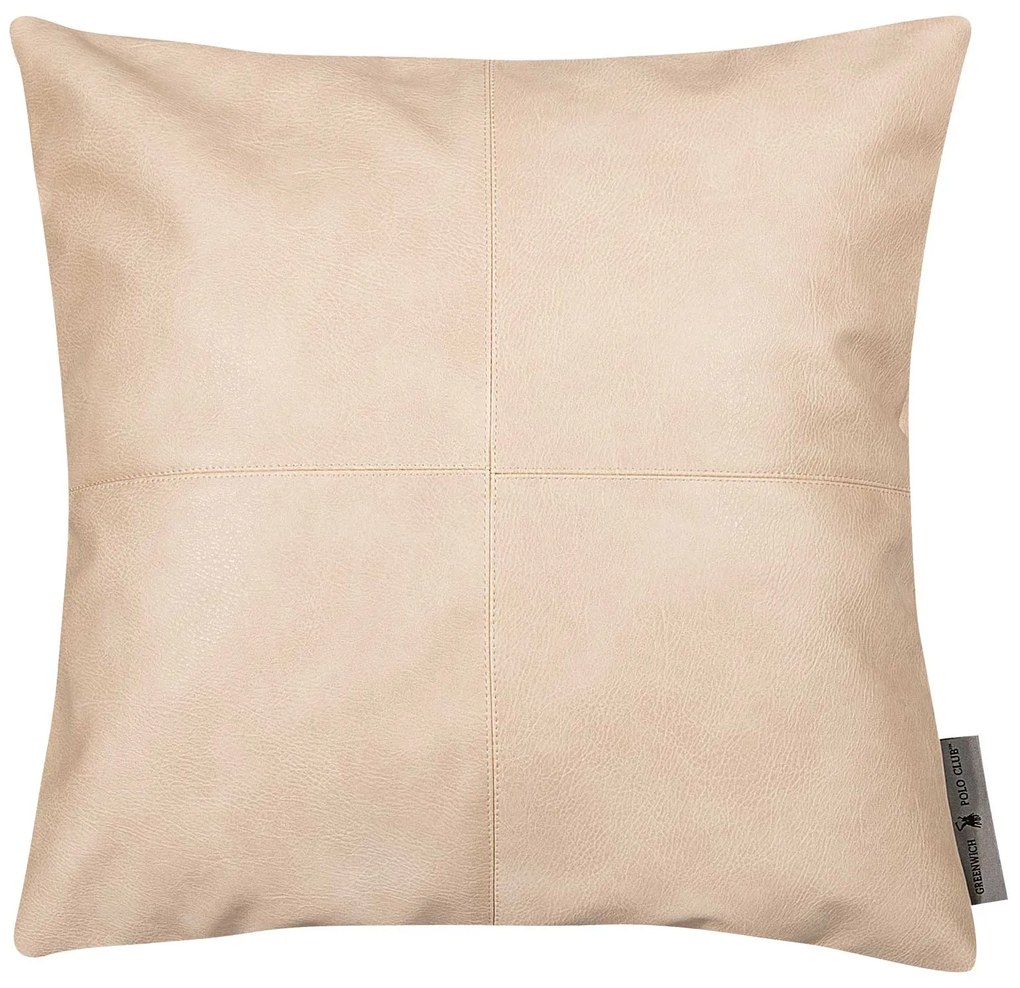 Διακοσμητικό Μαξιλάρι Faux Leather 45x45εκ. Essential 3985 Cream Greenwich Polo Club