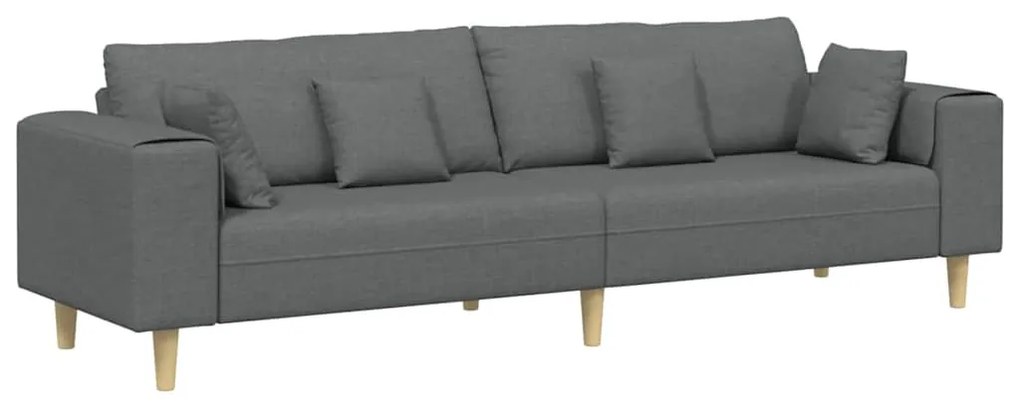 vidaXL Καναπές με μαξιλάρι Σκούρο Γκρι 250 x 77 x 76 εκ. ύφασμα