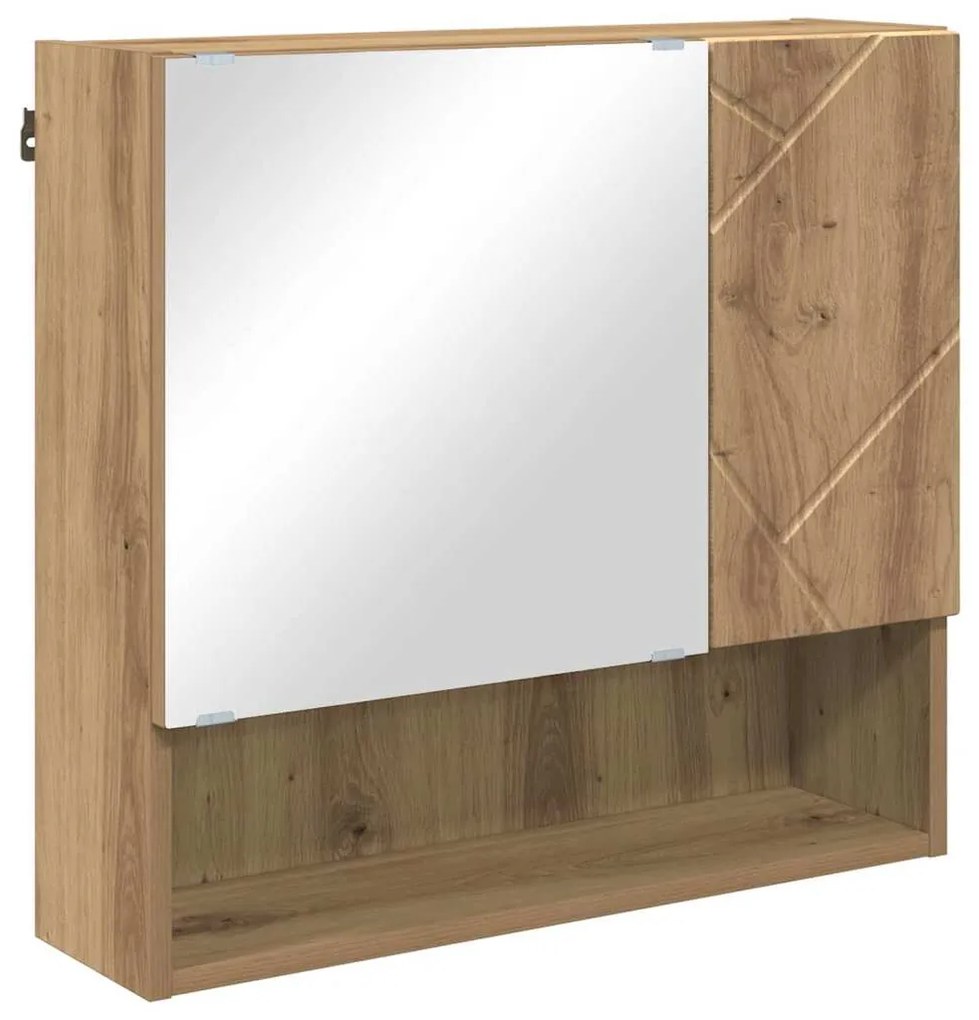 vidaXL Ντουλάπα Καθρέφτη Επιτοίχιο artisan δρυς 59 x 17 x 55 cm