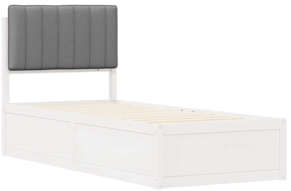 vidaXL Σκελετός Κρεβατιού με Επενδεδυμένο Κεφαλάρι Ανοιχτό γκρι