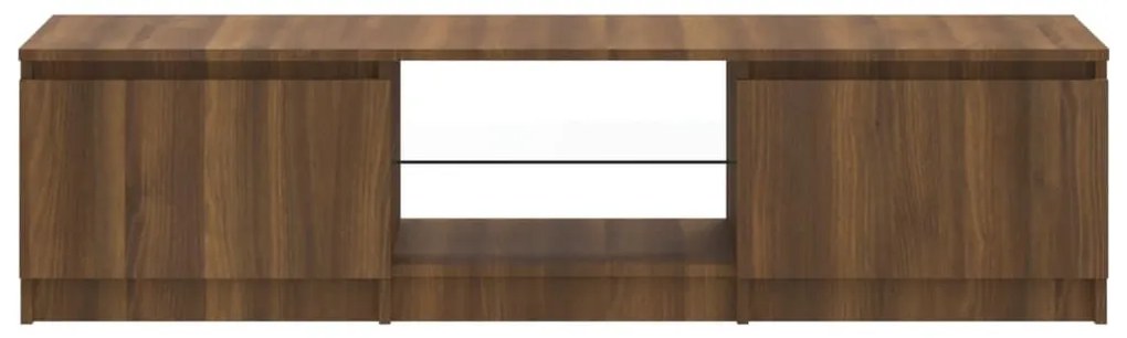 Έπιπλο Τηλεόρασης με LED Καφέ δρυς 140x40x35,5 εκ. - Καφέ