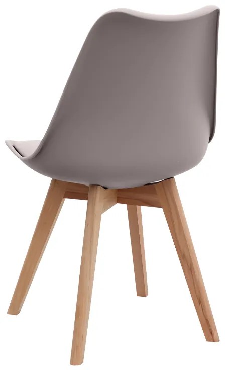 Καρέκλα τραπεζαρίας Viva Megapap PP - PU cappuccino - ξύλινο φυσικό πόδι 48,5x54x80εκ.