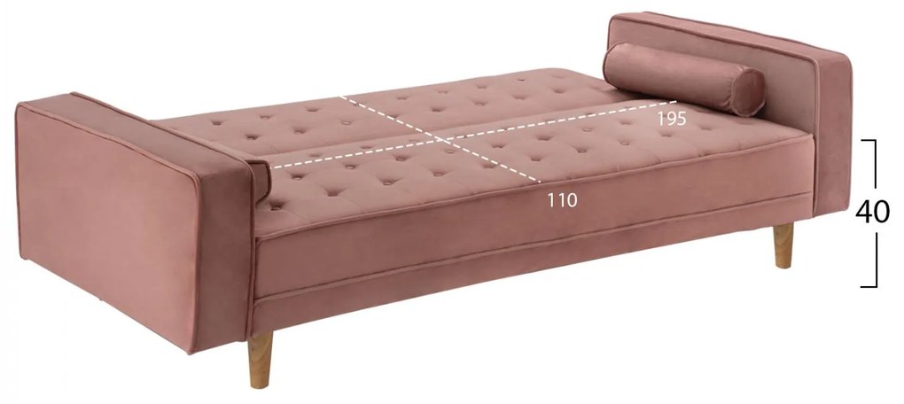 Καναπές - Κρεβάτι Salvador Βελούδο Σάπιο Μήλο 223x90x80Y εκ. 223x90x80 εκ.