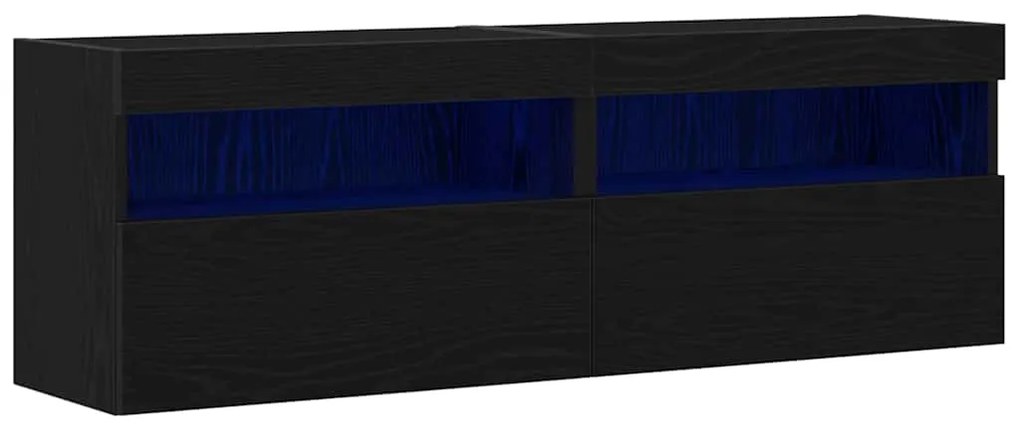 vidaXL Ντουλάπι Τηλεόρασης Τοίχου Μαύρη δρυς 60 x 30 x 40 εκ.