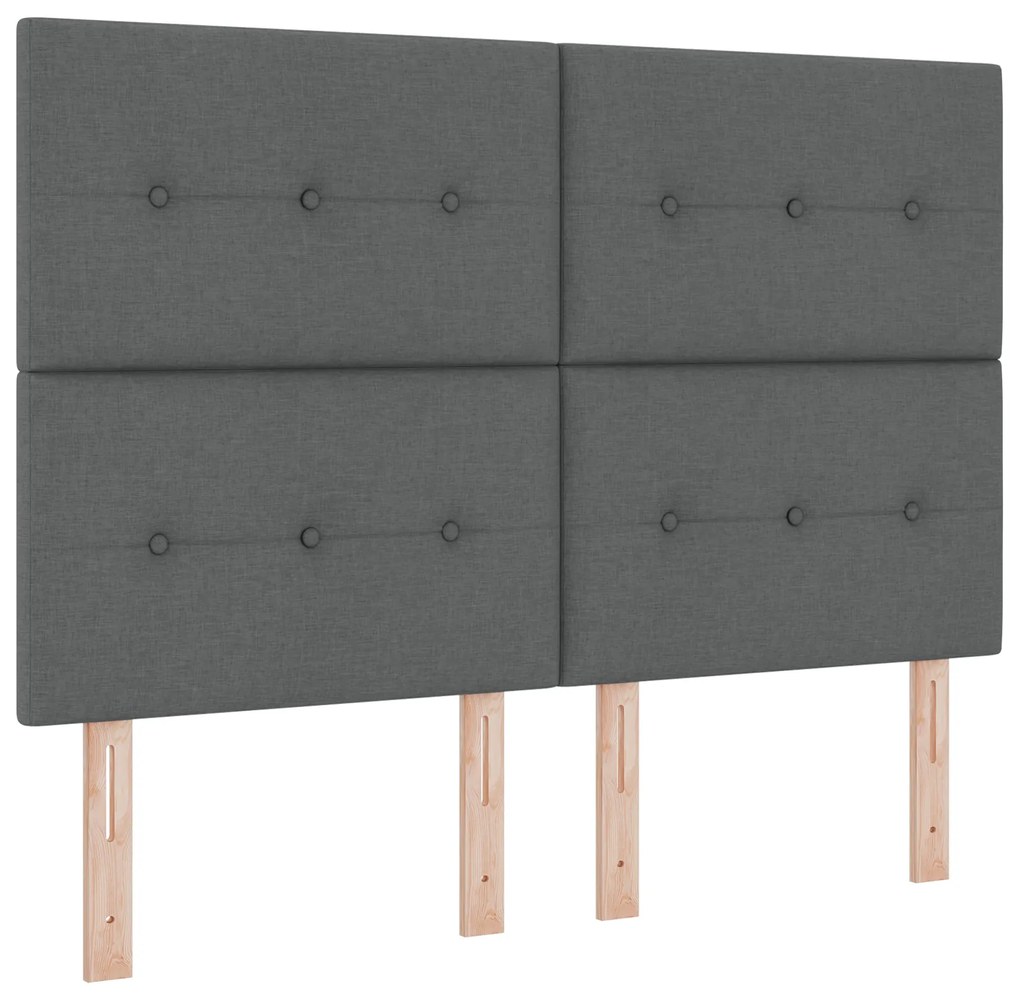 vidaXL Κρεβάτι Box Spring με Στρώμα Σκοτεινό Γκρι 160x200 cm Υφασμάτινο
