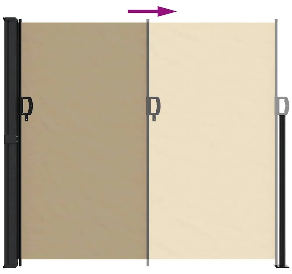 vidaXL Σκίαστρο Πλαϊνό Συρόμενο Μπεζ 180 x 500 εκ.
