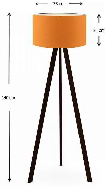 Φωτιστικό δαπέδου Rosling Megapap Mdf/ύφασμα/Pvc χρώμα μαύρο/πορτοκαλί 38x21x140εκ.