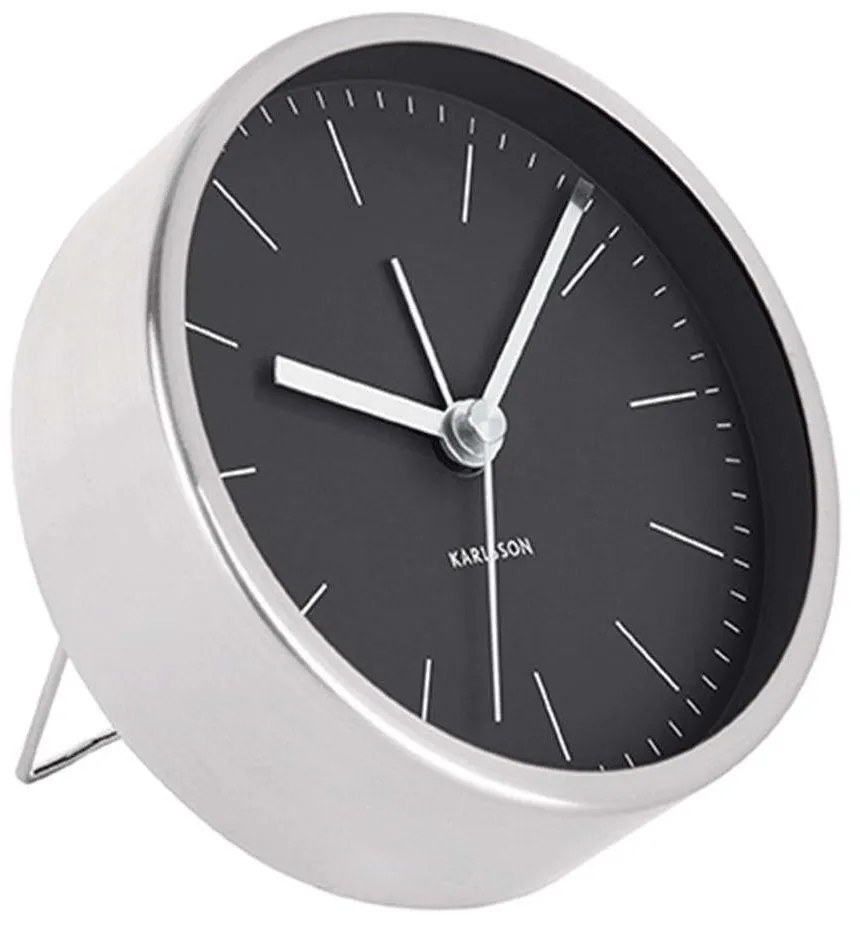 Επιτραπέζιο Ρολόι - Ξυπνητήρι KA5715BK Φ10cm Black Karlsson Metal