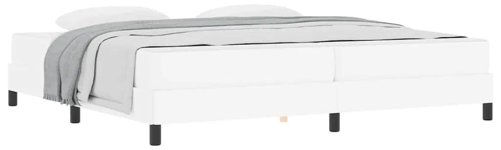 vidaXL Κρεβάτι με στρώμα Καθαρό Λευκό 200 x 200 cm Τεχνητό δέρμα