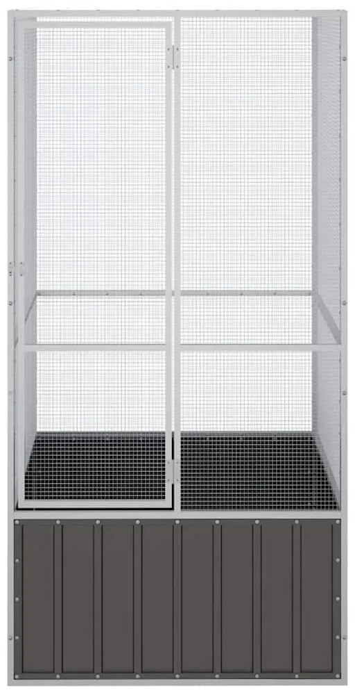vidaXL Κλουβί Πουλιών Ανθρακί 111x107x211,5 εκ από Γαλβανισμένο Χάλυβα