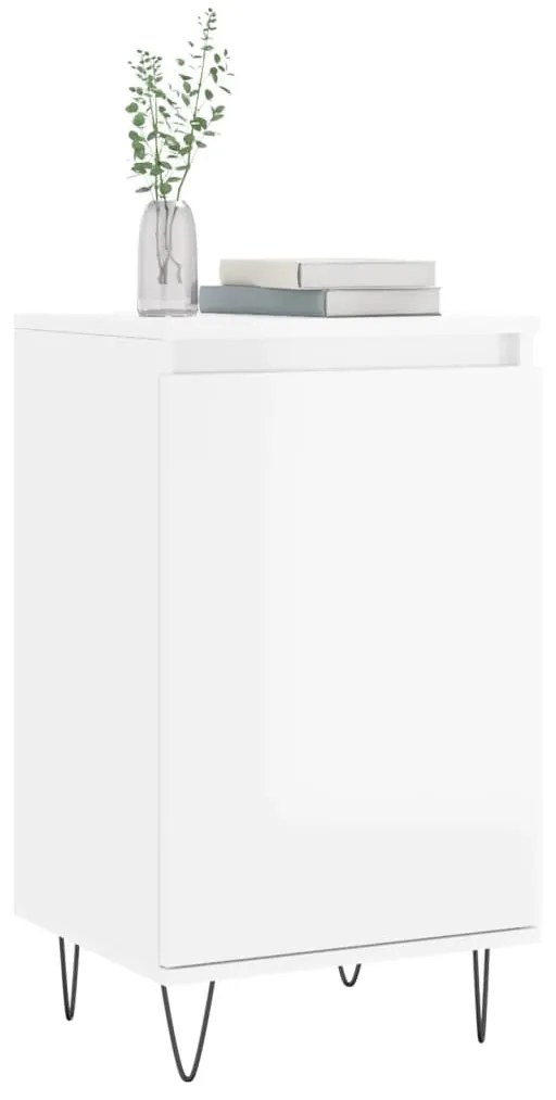 vidaXL Συρταριέρα Γυαλιστερή Λευκή 40 x 35 x 70 εκ. από Επεξεργ. Ξύλο