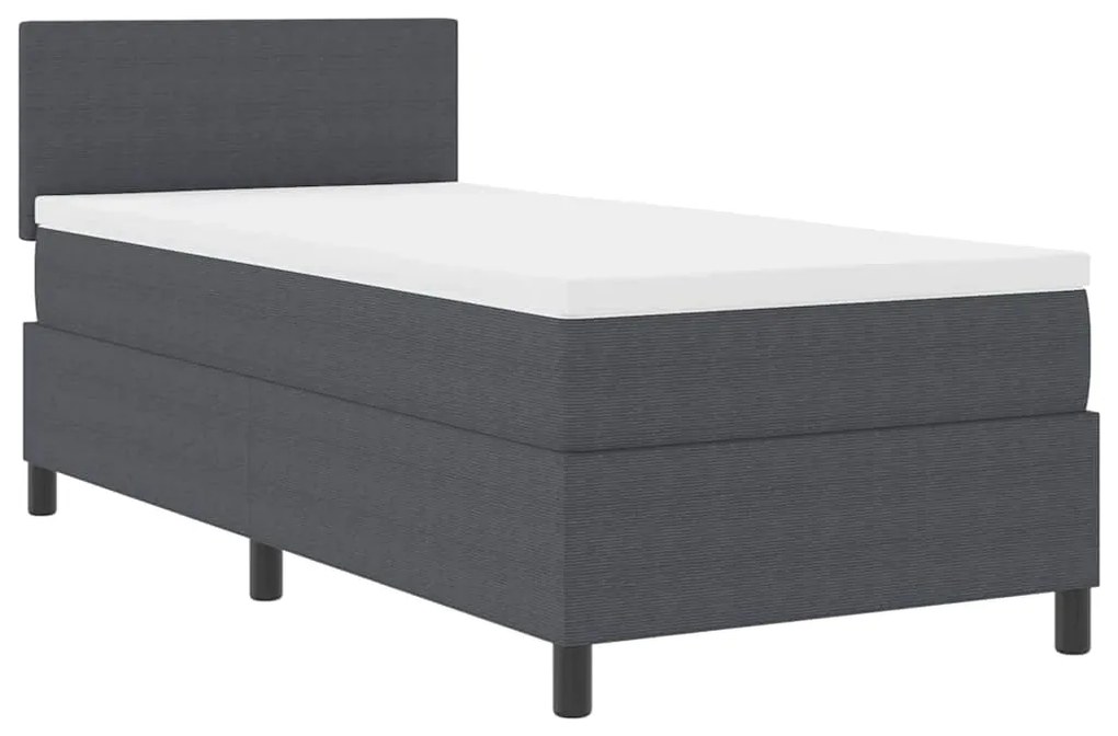 vidaXL Κρεβάτι με ελατήρια Σκούρο Γκρι 203 x 90 x 88 εκ Βελούδο