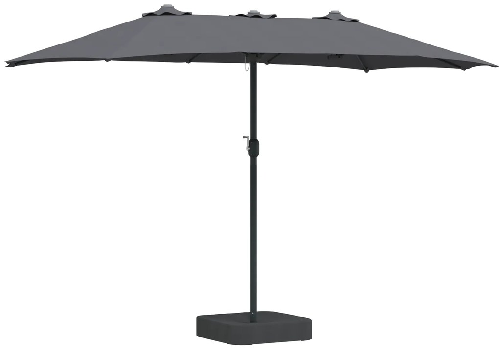 vidaXL Ομπρέλα Κήπου Ανθρακί 385 x 209 x 244 εκατοστά ύφασμα