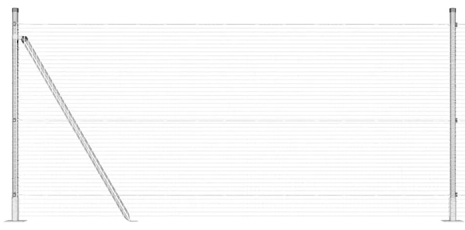 vidaXL Στύλος Περιφράξεων Ασημί 10 x 1 μ (19 x 19 μμ πλέγμα) Ατσάλι