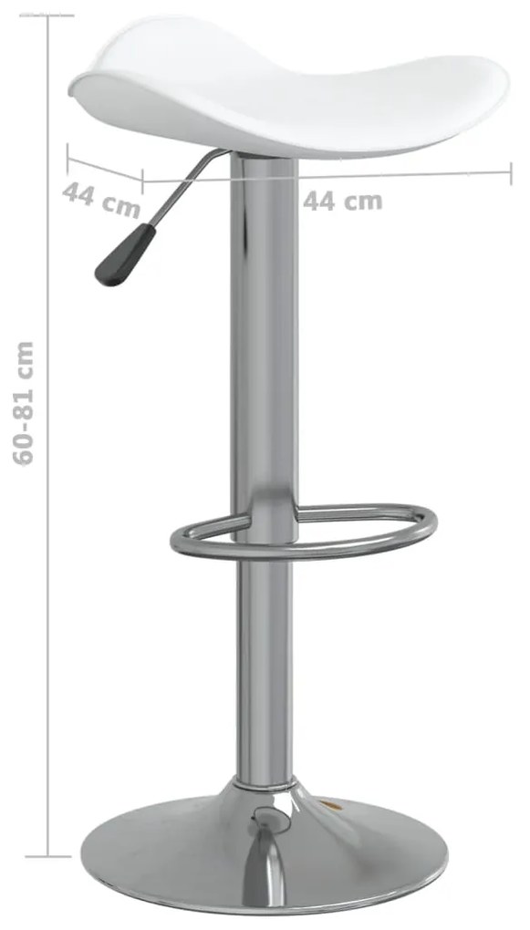 Σκαμπό Μπαρ 2 τεμ. Λευκό Επιχρωμιωμένο Ατσάλι/Συνθετικό Δέρμα - Λευκό