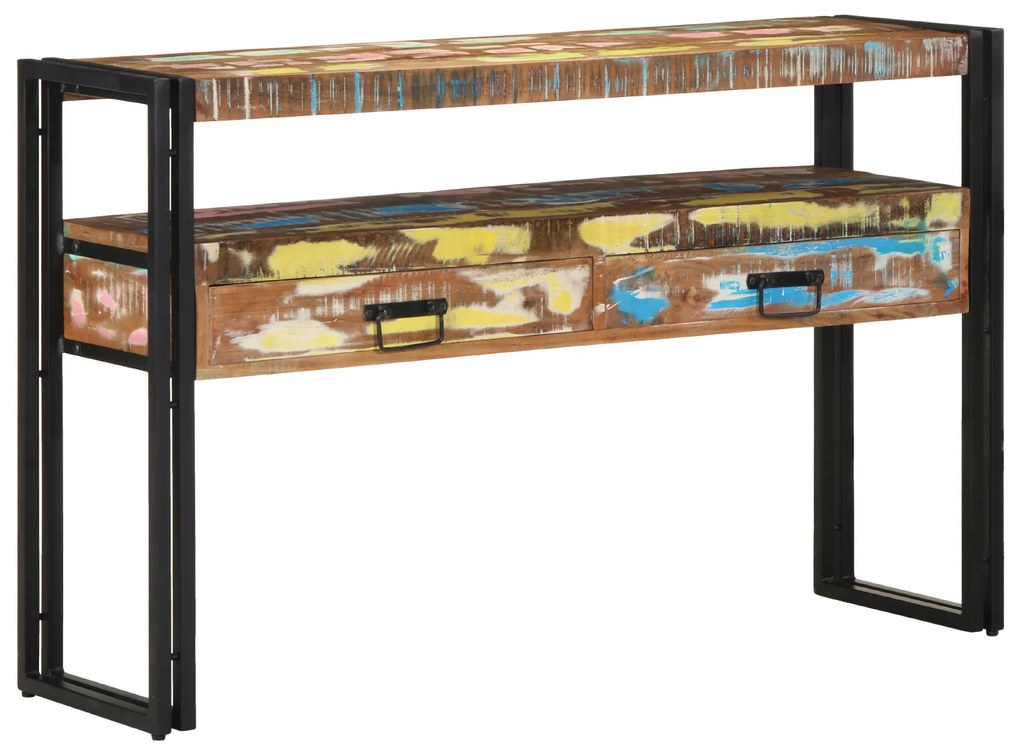 vidaXL Τραπέζια Σαλονιού Πολύχρωμο 120x33x75 εκ Μασίφ Ανακυκλωμένο Ξύλο & Μέταλλο