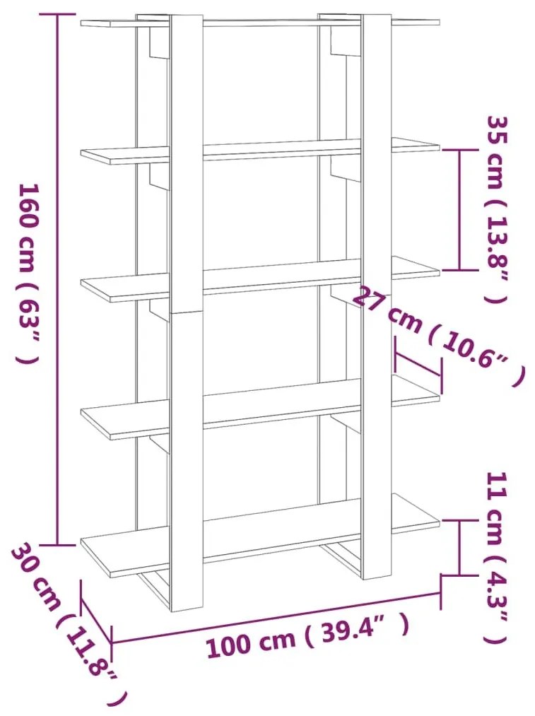 Βιβλιοθήκη/Διαχωριστικό Χώρου Λευκό 100 x 30 x 160 εκ. - Λευκό