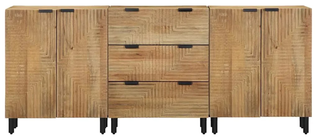 vidaXL 3 τεμαχίων Sideboards καφέ 60x33x75 cm μασίφ ξύλο Mango