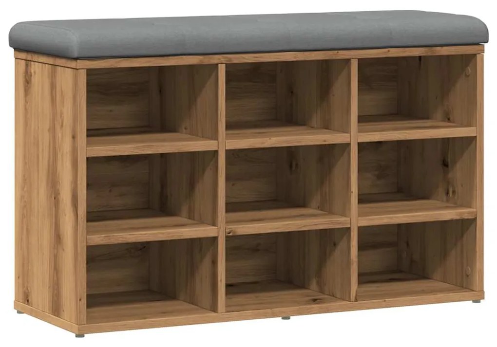 vidaXL Πάγκος παπουτσιών  Artisan Oak 82x32x50 cm Κατασκευασμένο ξύλο