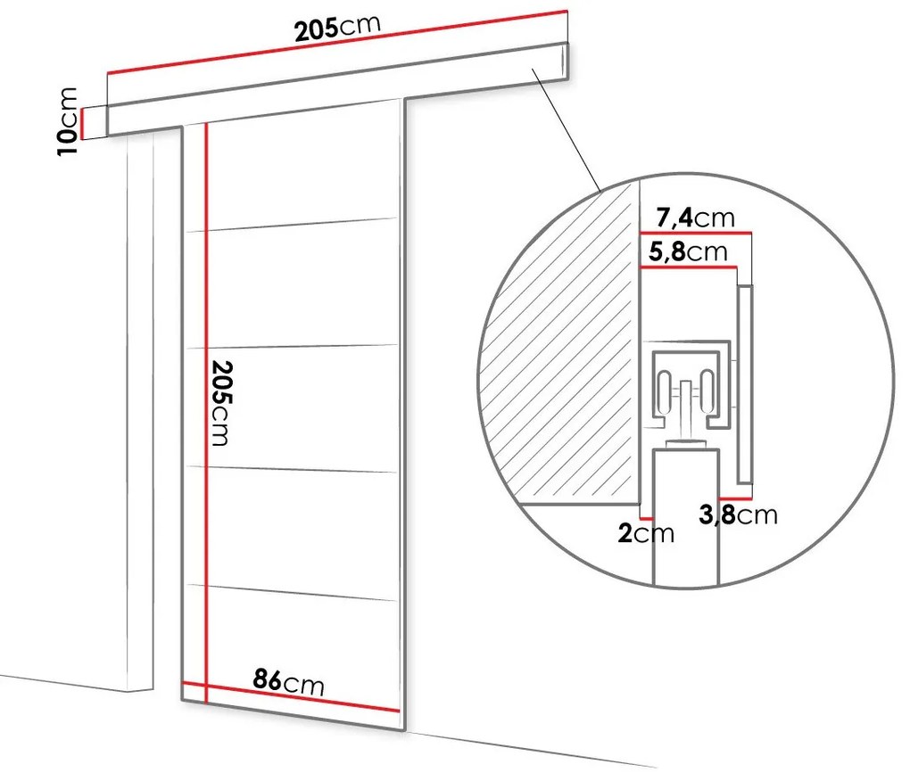 Συρόμενες πόρτες Atlanta 176, 25 kg, Καφέ, Πλαστικοποιημένη μοριοσανίδα, Αλουμίνιο | Epipla1.gr