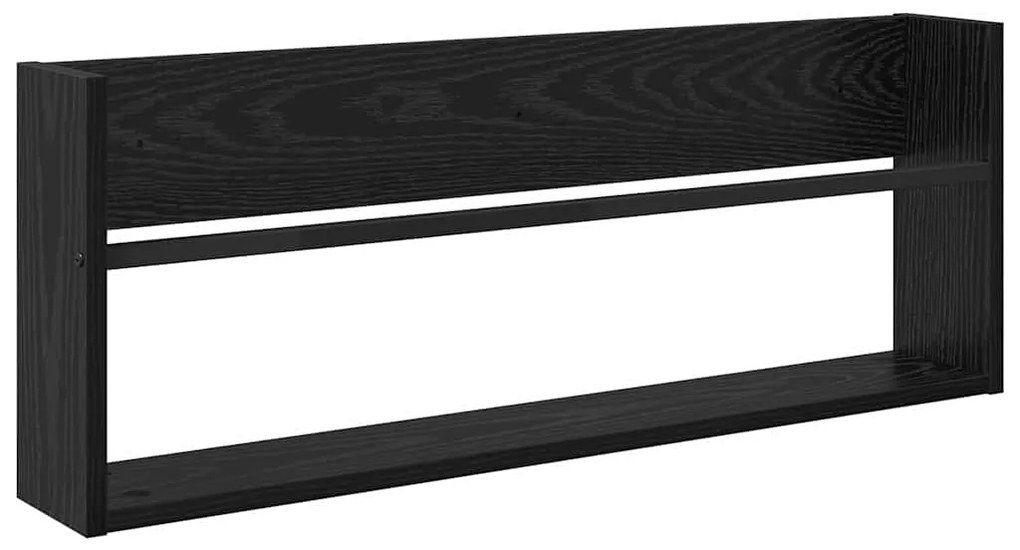 vidaXL Ράφι Περιοδικών με ράφι 2 pcs Μαύρη Οξυά 80 x 12 x 30 εκ