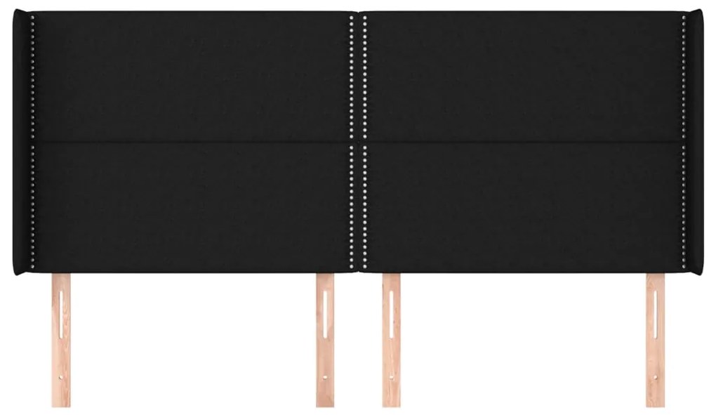 vidaXL Κεφαλάρι με Πτερύγια Μαύρο 203x16x118/128 εκ. Υφασμάτινο