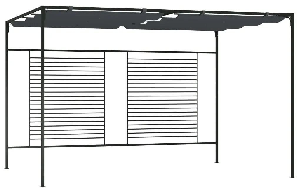 vidaXL Πέργκολα με Πτυσσόμενη Οροφή Ανθρακί 4 x 3 x 2,3 μ. 180 γρ./μ²