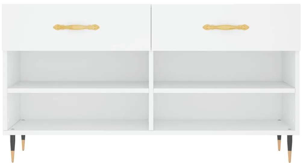 vidaXL Παπουτσοθήκη Λευκή 102 x 35 x 55 εκ. από Επεξεργασμένο Ξύλο