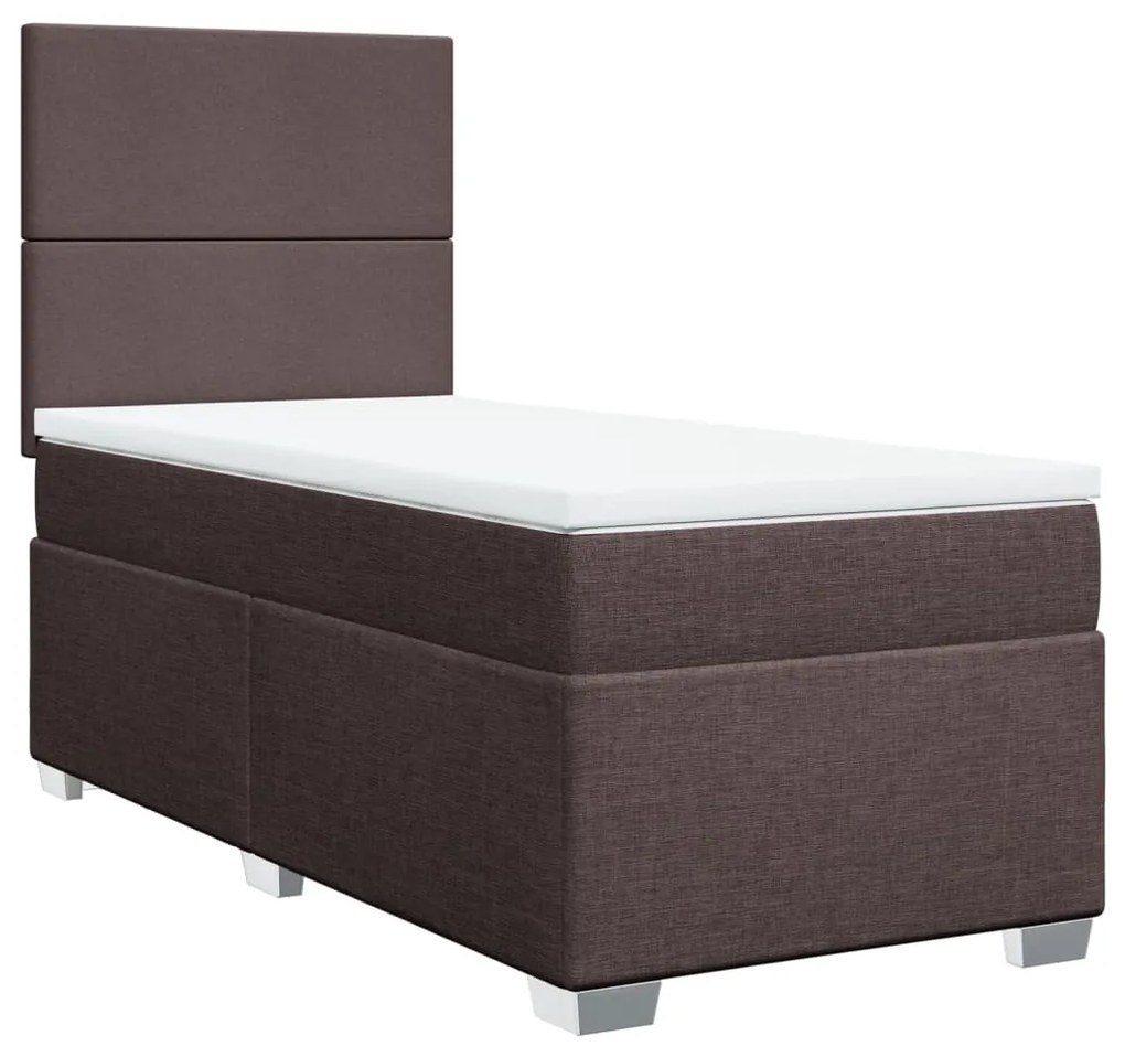 ΚΡΕΒΑΤΙ BOXSPRING ΜΕ ΣΤΡΩΜΑ ΣΚΟΥΡΟ ΚΑΦΕ 90X200 ΕΚ. ΥΦΑΣΜΑΤΙΝΟ 3290367