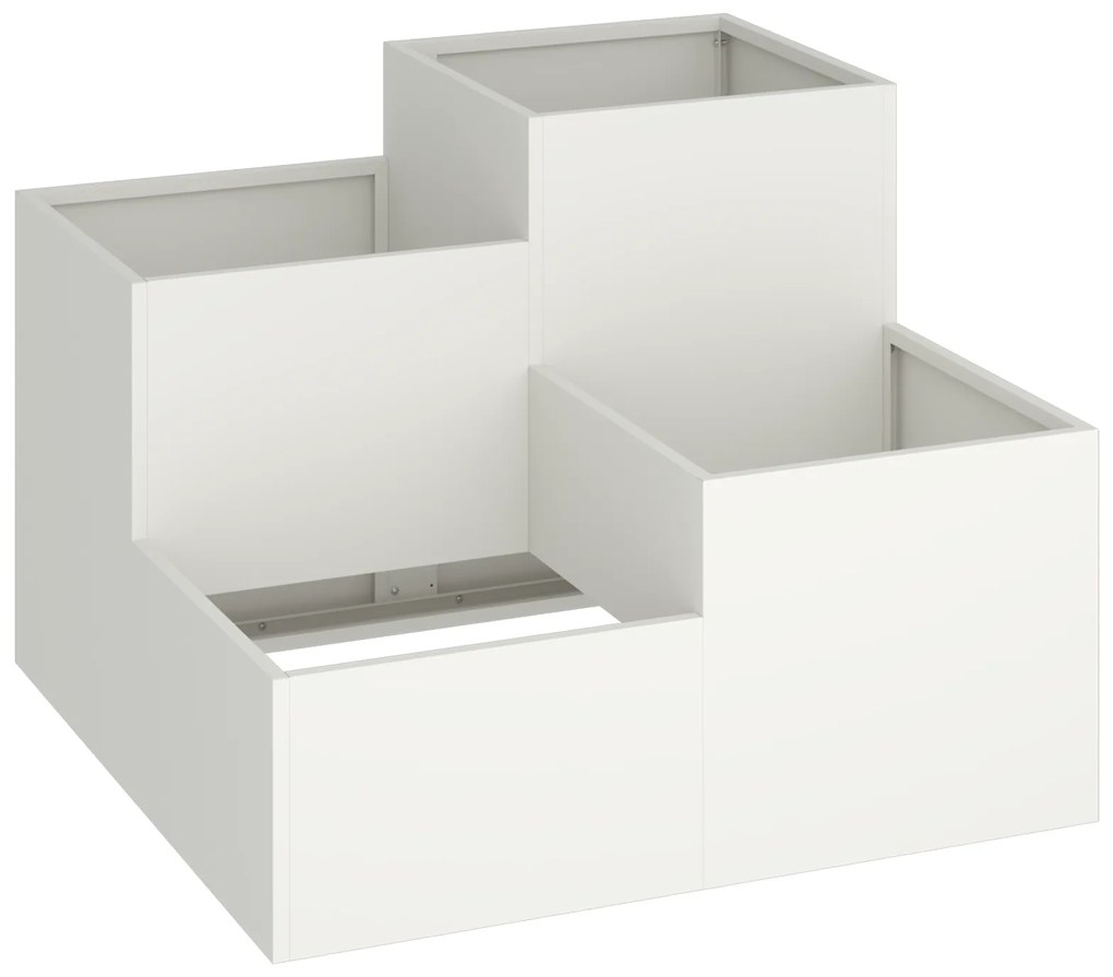 vidaXL Γλάστρα Κήπου 80x80x60 εκ Λευκό Ατσάλι