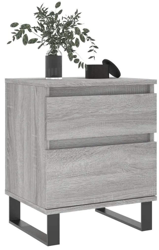 vidaXL Κομοδίνα 2 τεμ. Γκρι Sonoma 40 x 35 x 50 εκ. από Επεξεργ. Ξύλο
